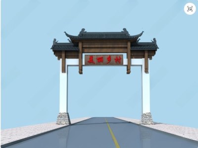 中式牌坊牌楼3D模型下载